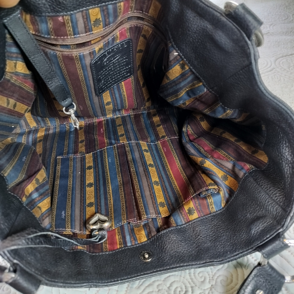 Brighton Pebbled Leather Black Shoulder Bag Tote‎ Purse Large Hobo - Picture 5 of 10